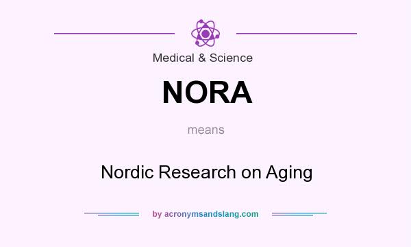 What does NORA mean? It stands for Nordic Research on Aging