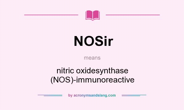 What does NOSir mean? It stands for nitric oxidesynthase (NOS)-immunoreactive