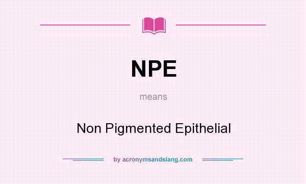 What does NPE mean? It stands for Non Pigmented Epithelial