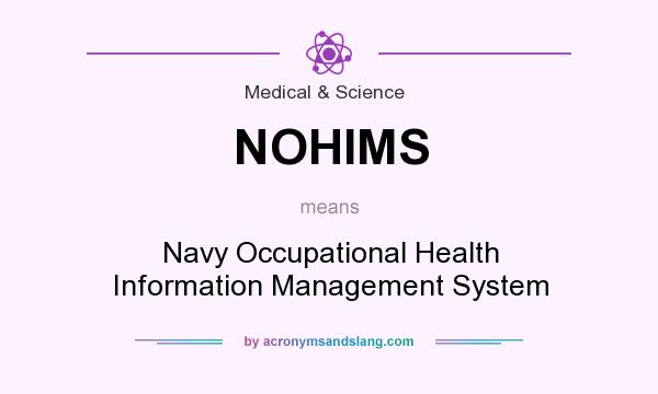 What does NOHIMS mean? It stands for Navy Occupational Health Information Management System