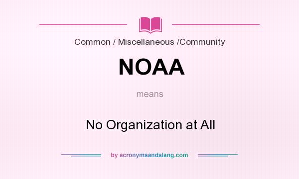 What does NOAA mean? It stands for No Organization at All