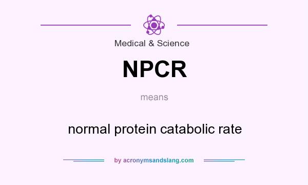 What does NPCR mean? It stands for normal protein catabolic rate