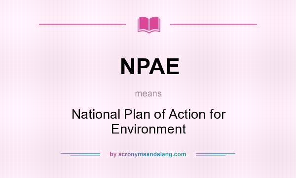 What does NPAE mean? It stands for National Plan of Action for Environment