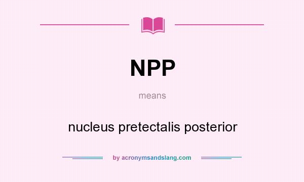 What does NPP mean? It stands for nucleus pretectalis posterior