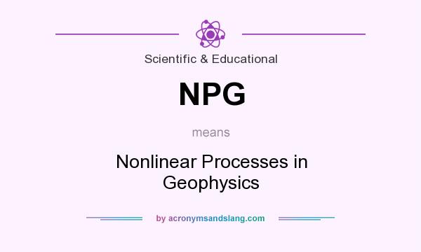 What does NPG mean? It stands for Nonlinear Processes in Geophysics
