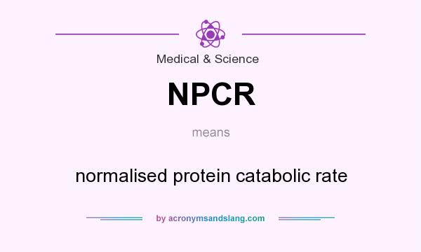 What does NPCR mean? It stands for normalised protein catabolic rate