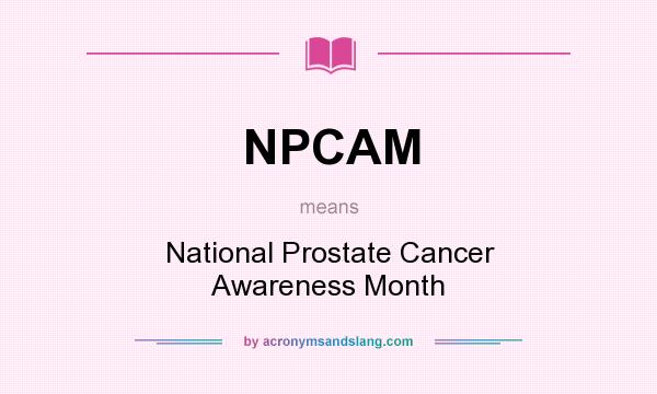 What does NPCAM mean? It stands for National Prostate Cancer Awareness Month