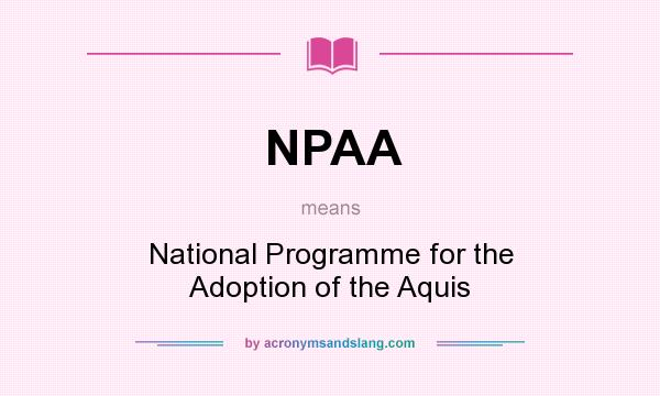 What does NPAA mean? It stands for National Programme for the Adoption of the Aquis