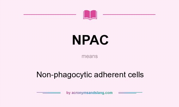 What does NPAC mean? It stands for Non-phagocytic adherent cells