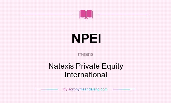 What does NPEI mean? It stands for Natexis Private Equity International