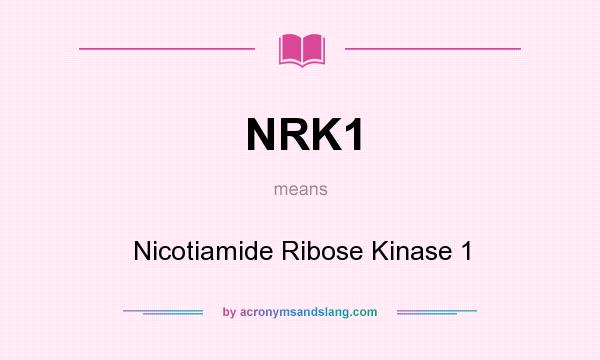 What does NRK1 mean? It stands for Nicotiamide Ribose Kinase 1