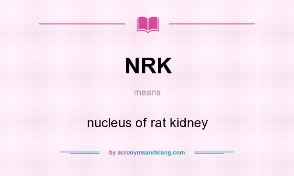 What does NRK mean? It stands for nucleus of rat kidney
