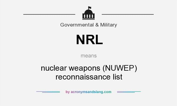 What does NRL mean? It stands for nuclear weapons (NUWEP) reconnaissance list