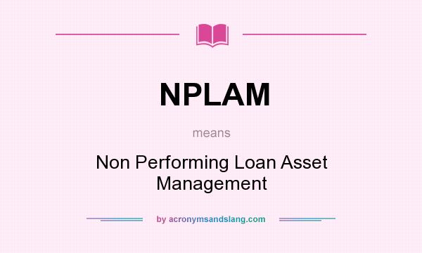 What does NPLAM mean? It stands for Non Performing Loan Asset Management