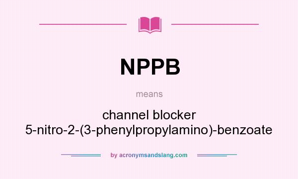 What does NPPB mean? It stands for channel blocker 5-nitro-2-(3-phenylpropylamino)-benzoate