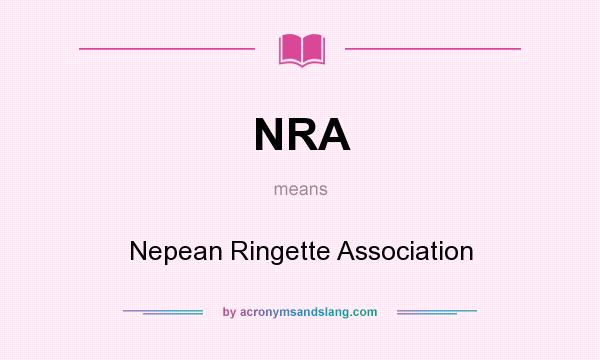 What does NRA mean? It stands for Nepean Ringette Association