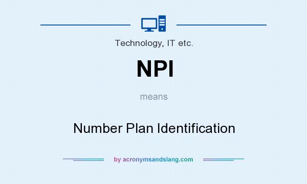 What does NPI mean? It stands for Number Plan Identification