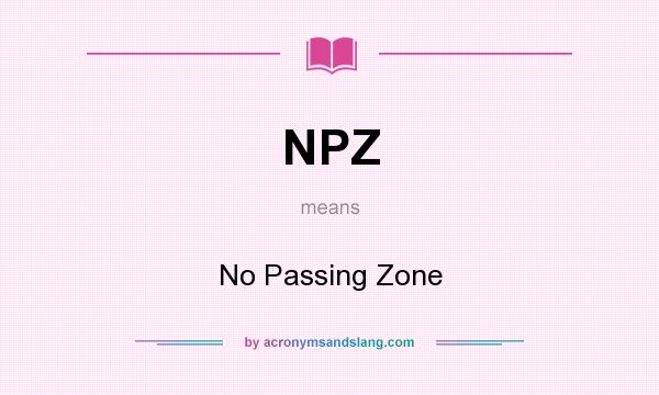 What does NPZ mean? It stands for No Passing Zone