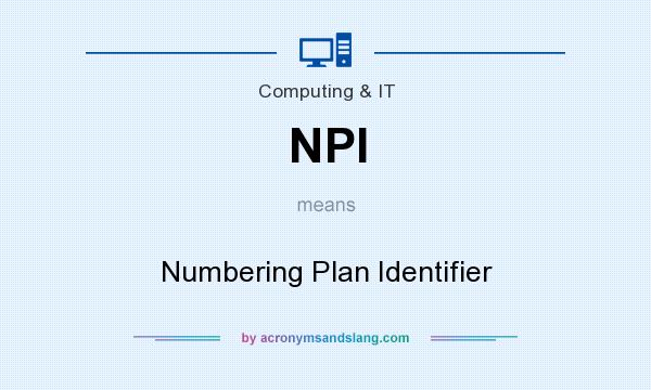 What does NPI mean? It stands for Numbering Plan Identifier