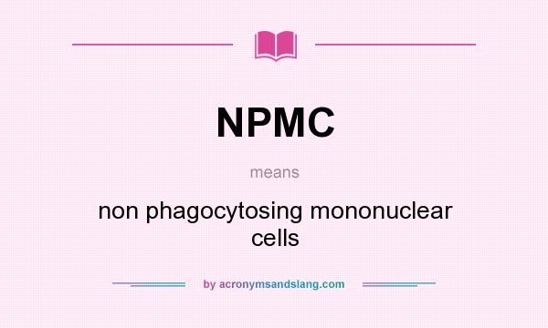 What does NPMC mean? It stands for non phagocytosing mononuclear cells