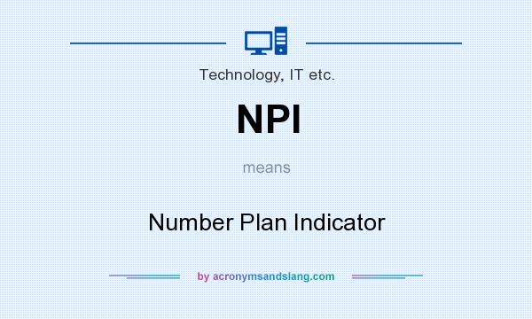 What does NPI mean? It stands for Number Plan Indicator