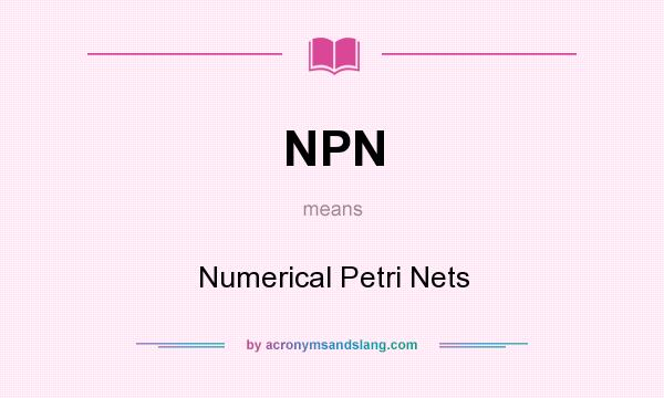 What does NPN mean? It stands for Numerical Petri Nets