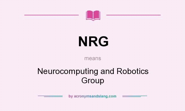What does NRG mean? It stands for Neurocomputing and Robotics Group