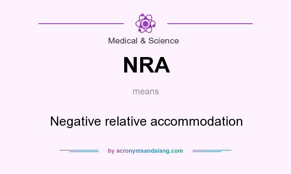 What does NRA mean? It stands for Negative relative accommodation