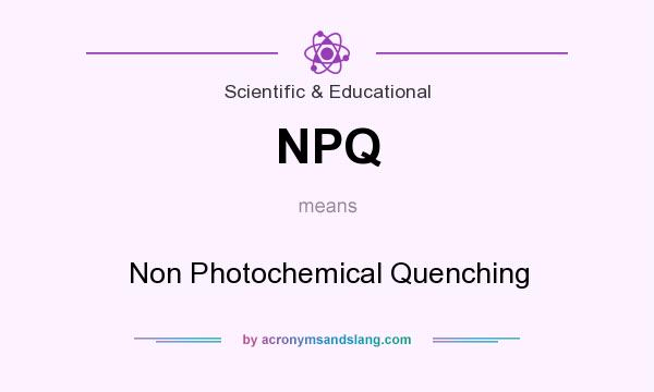 What does NPQ mean? It stands for Non Photochemical Quenching