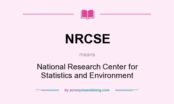 What does NRCSE mean? It stands for National Research Center for Statistics and Environment