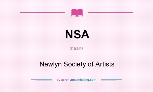 What does NSA mean? It stands for Newlyn Society of Artists