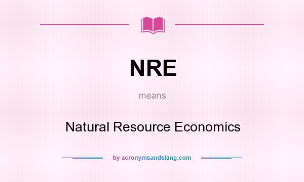 What does NRE mean? It stands for Natural Resource Economics