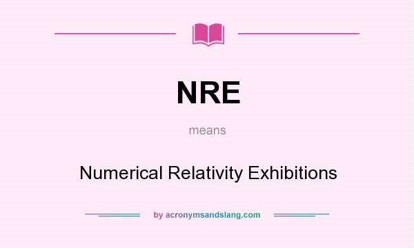 What does NRE mean? It stands for Numerical Relativity Exhibitions