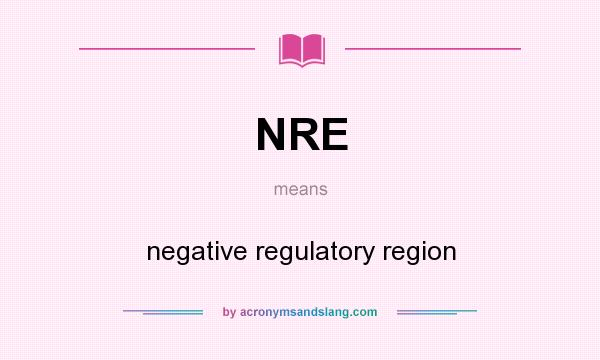 What does NRE mean? It stands for negative regulatory region
