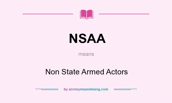 What does NSAA mean? It stands for Non State Armed Actors