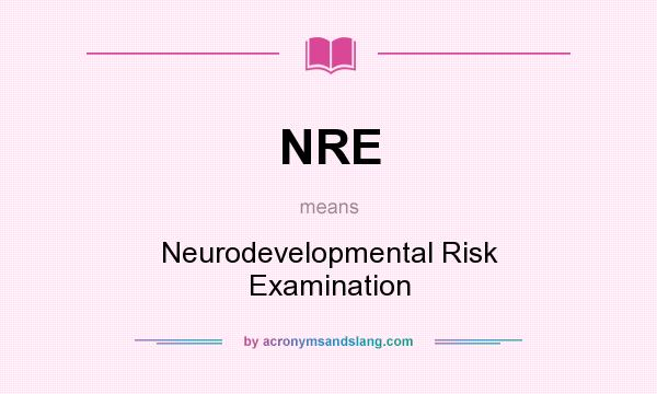 What does NRE mean? It stands for Neurodevelopmental Risk Examination