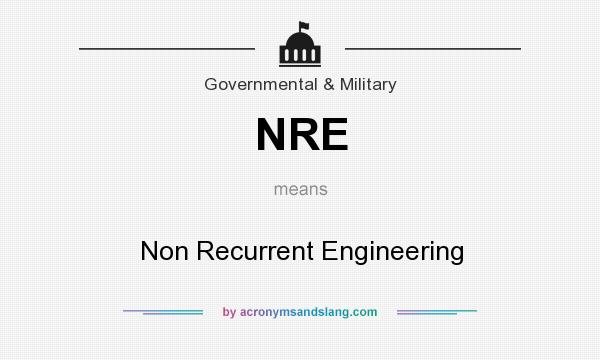 What does NRE mean? It stands for Non Recurrent Engineering