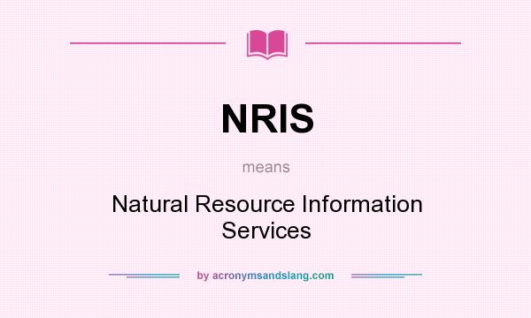 What does NRIS mean? It stands for Natural Resource Information Services