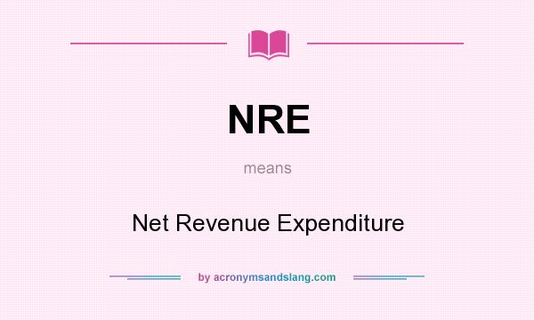 What does NRE mean? It stands for Net Revenue Expenditure