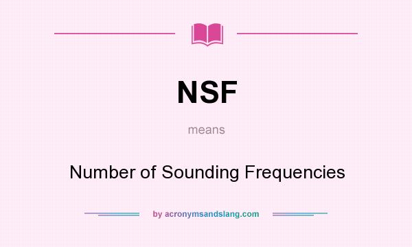 What does NSF mean? It stands for Number of Sounding Frequencies