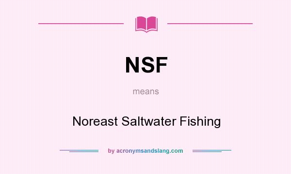What does NSF mean? It stands for Noreast Saltwater Fishing