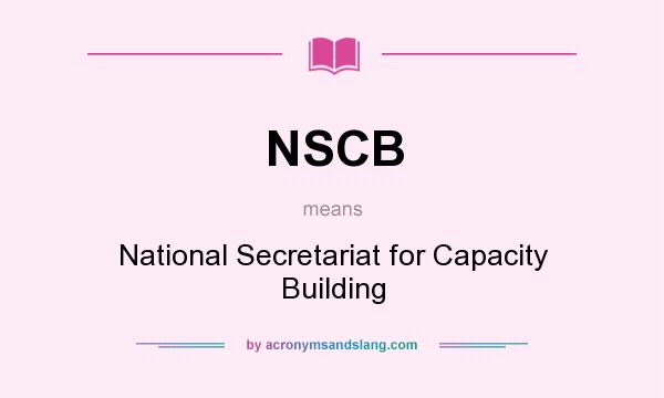 What does NSCB mean? It stands for National Secretariat for Capacity Building