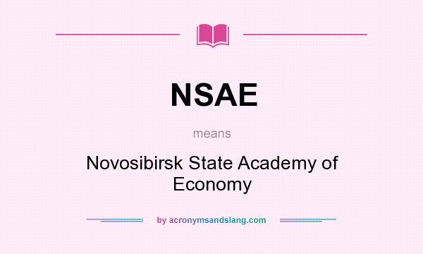 What does NSAE mean? It stands for Novosibirsk State Academy of Economy