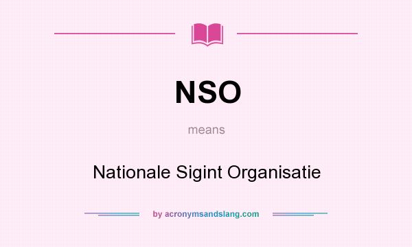 What does NSO mean? It stands for Nationale Sigint Organisatie