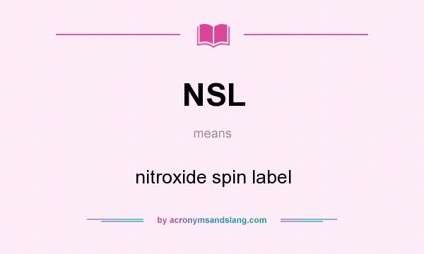 What does NSL mean? It stands for nitroxide spin label