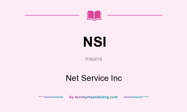 What does NSI mean? It stands for Net Service Inc