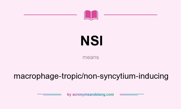 What does NSI mean? It stands for macrophage-tropic/non-syncytium-inducing