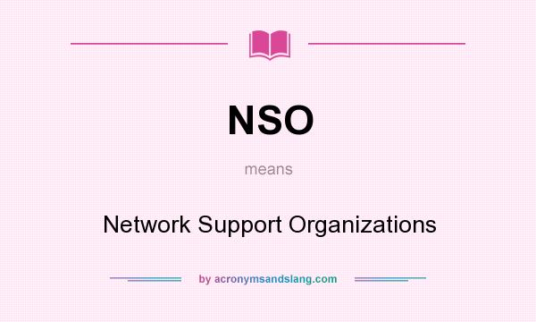 What does NSO mean? It stands for Network Support Organizations