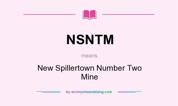 What does NSNTM mean? It stands for New Spillertown Number Two Mine