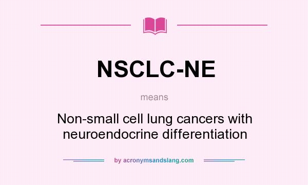 What does NSCLC-NE mean? It stands for Non-small cell lung cancers with neuroendocrine differentiation